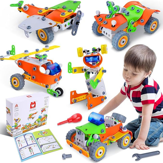 164 PCS STEM Toys, Educational Building Blocks Classroom Toys, Erector Set Building Toys for Kids Age 4-8 8-12, Toy Building Sets Learning Construction Toys Gifts for Boys Grils