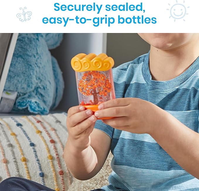 hand2mind Changing Seasons Sensory Tubes, Quiet Fidget Toys for Kids 3-5, Toddler Science Toys, Weather Toys, Calming Toys for Kids, Calm Down Corner Supplies, Preschool Classroom Must Haves