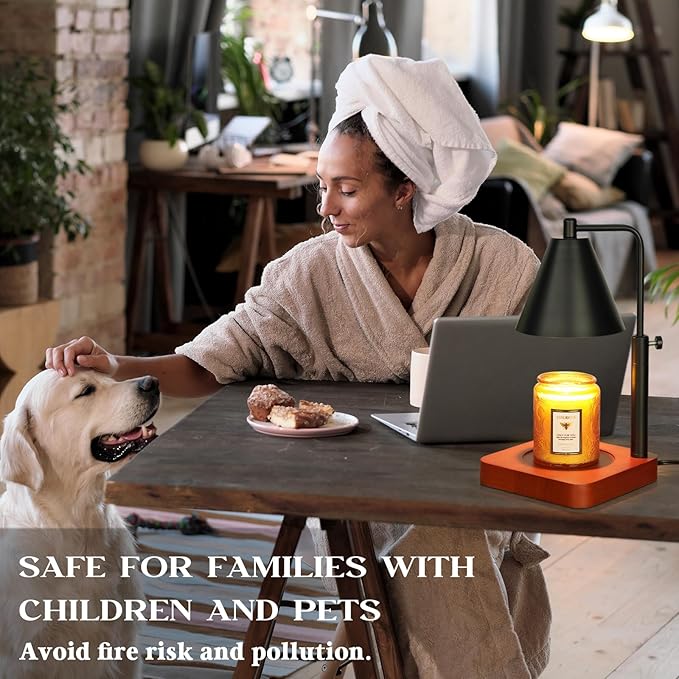 Modern Candle Warmer Lamp with Timer, Black Candle Lamp Warmer for Jar Candles, Birthday Gifts for Women Mom Her, Adjustable Metal Candle Lamp Dimmable, Mom Women Gifts Ideas, Home Decor for Bedroom