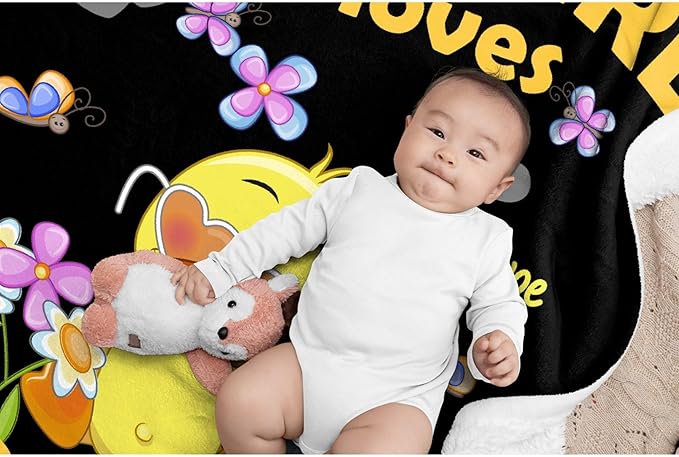 Custom Name Just a Girl loves Duck Adult duck Blanket Kids Funny Blanket Suitable for Bedroom bed sofa Crib Couch Chair outdoor All Season Items That Yellow Duck Lovers Will Love 60"x50"for Teens