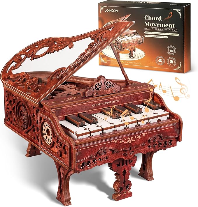 3D Wood Keyboard Piano Model Kit, Playable 3D Wooden Puzzle Digital Piano, Interactive Home Décor 3D Puzzle for Adults and Kids（Standard）