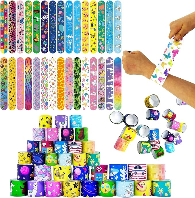 30 PCS Slap Bracelets Kids Party Favors,Bulk Emotions Camouflage Leopard Print Snap Bracelet Party Favors Supplies for kids&teens Gifts Teacher Classroom School Favors Prizes Christmas Gift