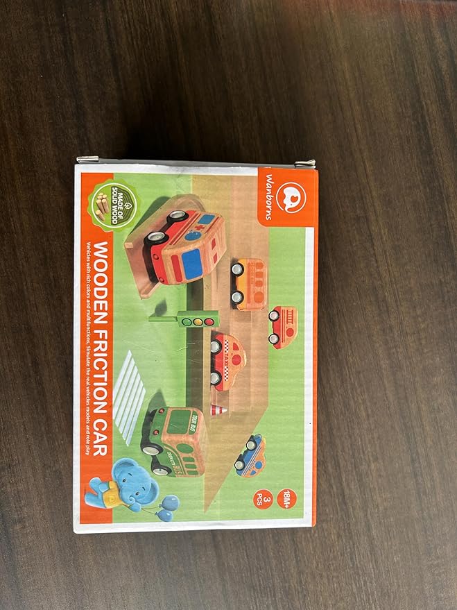 3pcs Wooden Toys Cars, Taxi, Fire Truck, City Bus, Educational Toy, Early Learning for Toddlers, Colorful Vehicles Play Set for 2 3 Year Old Boys Girls Christmas Birthday Gift