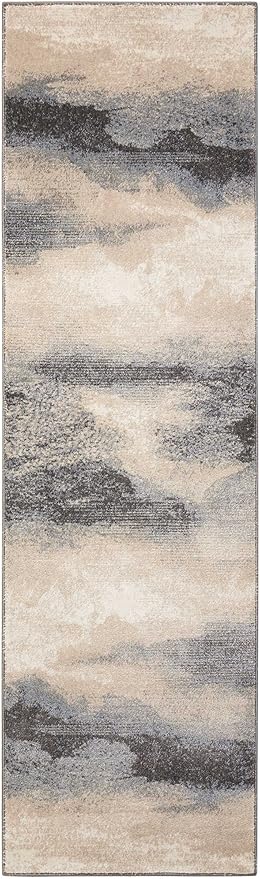 Nourison Maxell Nourison Flint 2'2" x 7'6" Area -Rug, Easy -Cleaning, Non Shedding, Bed Room, Living Room, Dining Room, Kitchen (2x8)