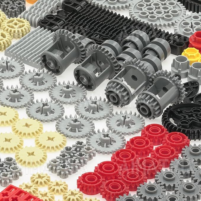 237Pcs Technic-Parts Building Blocks,Gears-Axles-Pins Axle-Pin-Gear Compatible with Major Brands Rack-Gear-Axle Pin Connector-Differential, MOC Replacement Parts Kit.