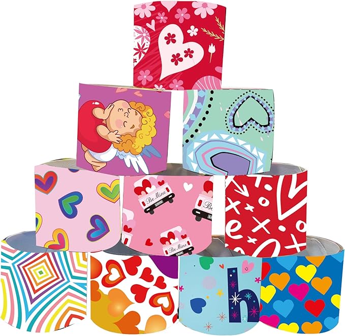 48 Pcs Valentine Slap Bracelets for Kids Valentines Day Slap Bracelets Bulk for Boys and Girls Colorful Hearts and Animal Bracelets for Party Favors Supplies Classroom Prizes Exchanging Gifts