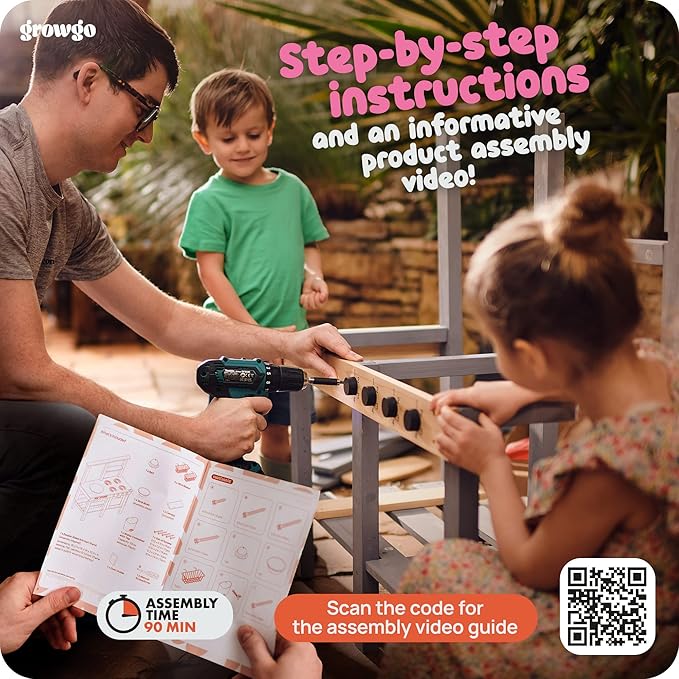 2-in-1 Mud Kitchen for Kids Outdoor and Grocery Store Pretend Play - Lemonade Stand and Market Playset for Outdoor Fun - Perfect for Cooking, Role-Playing, and Creative Imagination