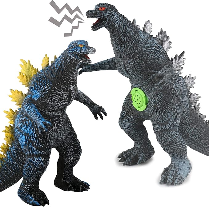 18''X12''X7'' Standing Dinosaur Model Action Figures Soft Touch Vinyl Plastic Dino Toy for Kids Boys (Grey with Sound)