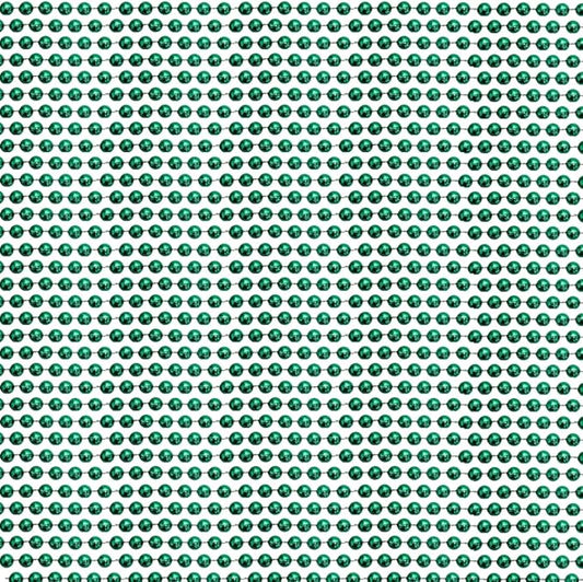 33 inch 07mm Round Metallic Green Mardi Gras Beads - 6 Dozen (72 Necklaces)