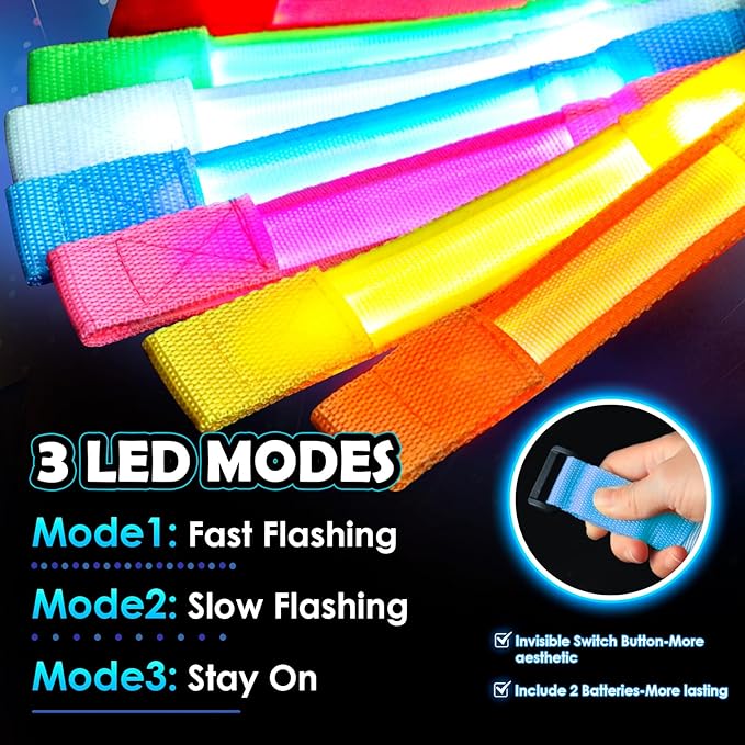 14/7 PCS LED Glow Bracelets, LED Light Up Bracelets for Kids Adults,Glow in The Dark Party Favors Supplies for Valentine's Day Gifts, Night Events, Concerts Rave Sports Accessories...