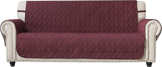 Ameritex Couch Sofa Slipcover 100% Waterproof Nonslip Quilted Furniture Protector Slipcover for Dogs, Children, Pets Sofa Slipcover Machine Washable (Burgundy, 78")