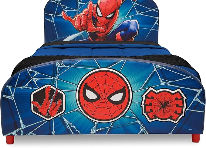 Delta Children Upholstered Twin Bed, Marvel Spider Man