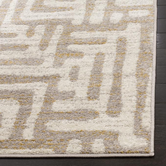 SAFAVIEH Amsterdam Collection Accent Rug - 3' x 5', Ivory & Mauve, Modern Abstract Design, Non-Shedding & Easy Care, Ideal for High Traffic Areas in Entryway, Living Room, Bedroom (AMS106A)
