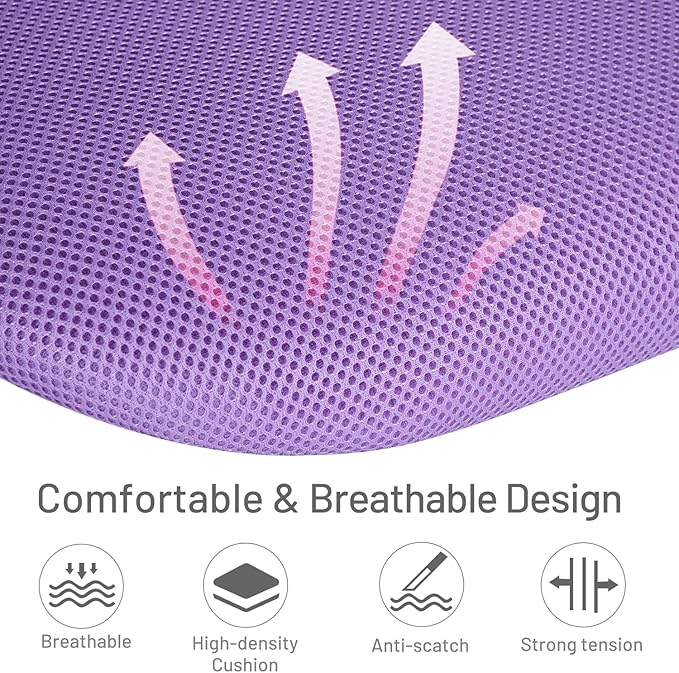 FurnitureR Kids Desk Chair, Armless Small Adjsutable Swivel Task Chair with Soft Cushion for Study Kids Teens Child, Purple