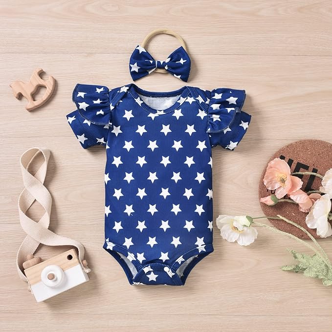 Aalizzwell Baby Girls Ribbed Bodysuit Bloomer Shorts Outfits Summer Clothes