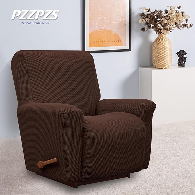 Recliner Chair Cover Lazy Boy Recliner Covers Recliner Covers for Recliner Chair 1 Piece Furniture Protector Prevent wear and pet Hair（Recliner,Chocolate）