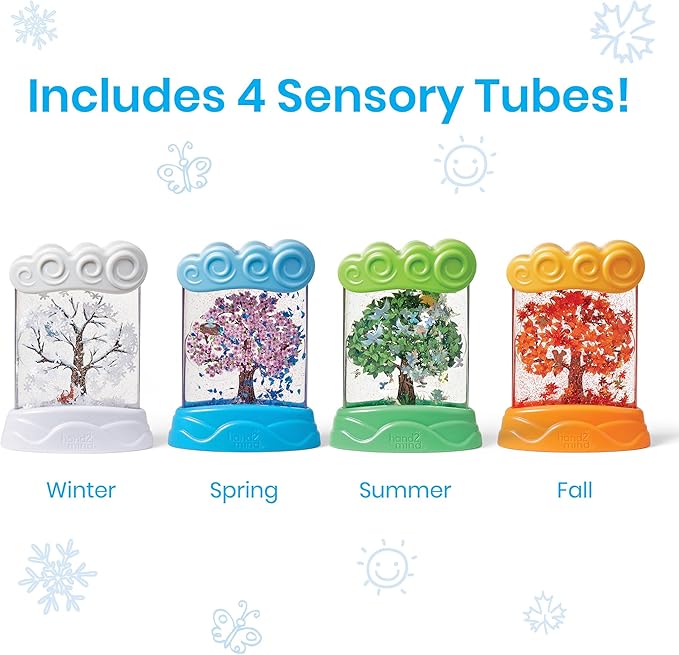 hand2mind Changing Seasons Sensory Tubes, Quiet Fidget Toys for Kids 3-5, Toddler Science Toys, Weather Toys, Calming Toys for Kids, Calm Down Corner Supplies, Preschool Classroom Must Haves