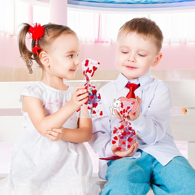 24 Pack Valentines Day Gifts for Kids, Valentine Cards for Kids Classroom School with Pens, Valentine Greeting Cards Bulk Goodie Bag for Boy Girl Valentine Party Favors Exchange Gift Class Prizes