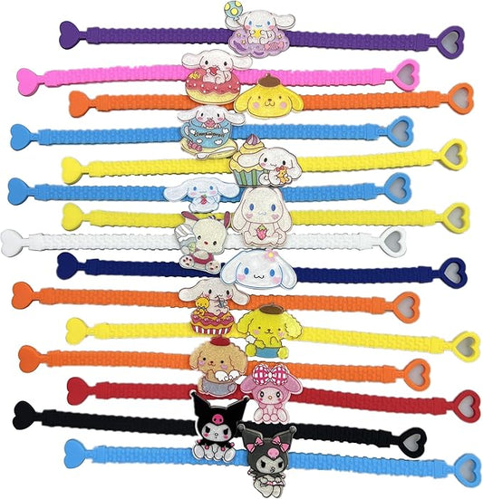 15pcs Cartoon Character Bracelets Wristband Bracelets for Birthday Party Supplies Favors Prize Rewards (dog)