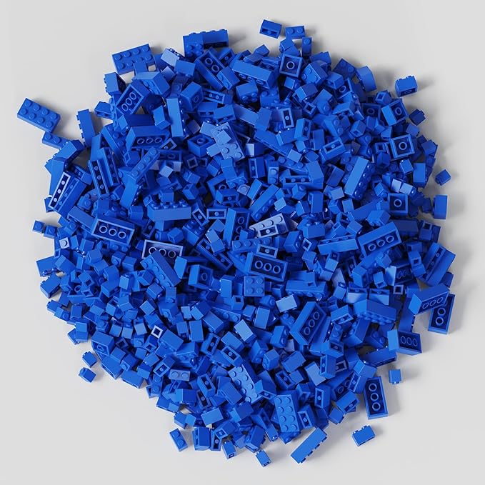 300 Pcs Classic Building Bricks, Blue Bulk Bricks,Compatible with Lego and Major Brands Parts and Pieces, Creative Building Block Toys for Boys Girls Ages 6 7 8 9 10 Year Old