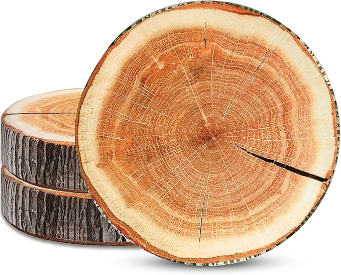 Coume 3 Pcs Wood Slice Pillow Round Floor Cushion 3D Digital Throw Pillow Decorative Tree Ring Soft Circle Seating for Kids Chair Home Couch Sofa Bedroom Decor(Emulation)