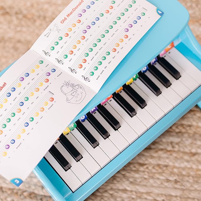 Melissa & Doug Learn-to-Play Piano With 25 Keys and Color-Coded Songbook - Blue