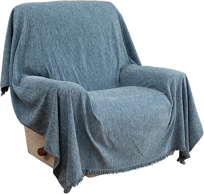 Recliner Chair Covers Lazy Boy Recliner Covers Armchair Cover Blanket Sofa Thick Soft Fabric Living Room Bedroom Throw Washable Sofa Slipcovers for Pets Kids (Grayish Blue)