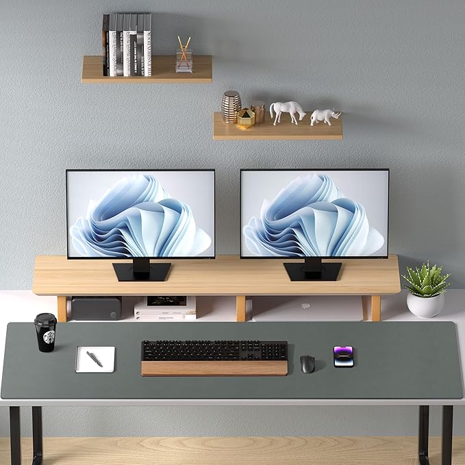 Aothia Leather Desk Pad Protector, Office Desk Mat, Large Mouse Pad, Non-Slip PU Leather Desk Blotter, Laptop Desk Pad, Waterproof Desk Writing Pad for Office and Home (48"x17", Jungle Green)