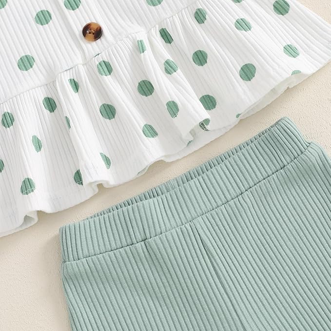 Mubineo Toddler Baby Girl Clothes Cute Ribbed Outfits Knit Long Sleeve Shirt Tops Bell Bottom Pant Fall Winter Outfit