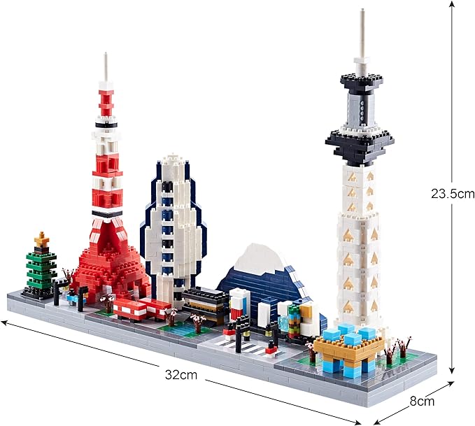 Architecture Sets Micro Mini Blocks Japan Tokyo Skylines Building Kit Famous Landmark Collection Model Set for Adults 1880 Pieces