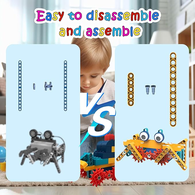 26-in-1 116Pcs Large Particles Electric Drive Building Blocks Toys Stem Kits Erector Sets Engineering Take Apart Assembly Tinker Toys for Boys Kids Children Age 6+