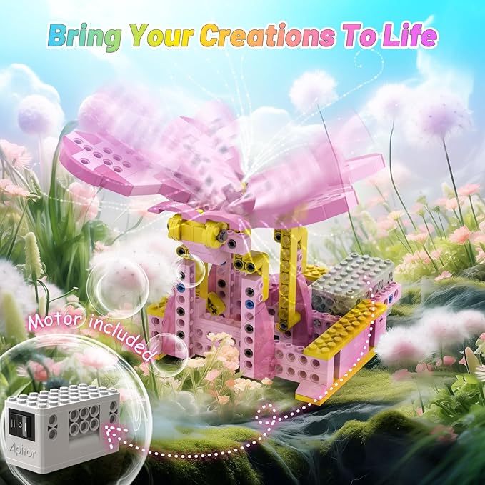 298PCS STEM Toys for Girls, 8-in-1 Electric Motor Robotic Science Kits, STEM Kits for Kids Age 8-10, Educational Craft Building Toys, Birthday Gifts for Boys Girls 6 7 8 9 10 11 12 Year Old