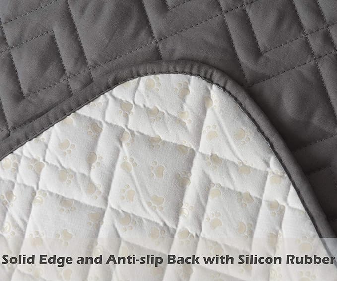 Ameritex Couch Sofa Slipcover 100% Waterproof Nonslip Quilted Furniture Protector Slipcover for Dogs, Children, Pets Sofa Slipcover Machine Washable (Dark Grey, 68")