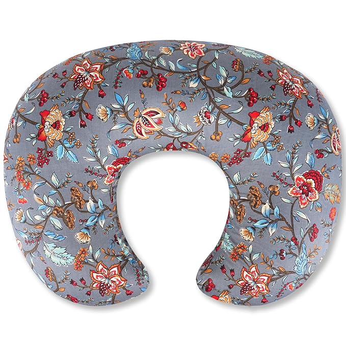 Nursing Pillow, Breastfeeding Pillows with Standard Size Removable Cover, Breast Feeding Pillow with Breathable Filling, Ergonomic Nursing Essentials for Bottle and Breastfeeding (Peony)