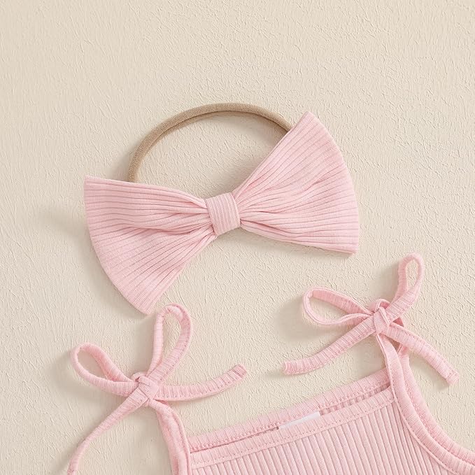 Baby Girl Clothes Daisy Ribbed Bodysuit Sleeveless Romper Dress Summer Outfit for Girls Newborn 3 6 9 12 18 Months