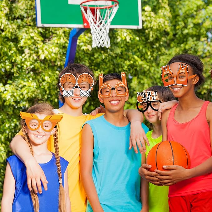 36 Pcs Basketball Party Decorations Basketball Paper Glasses Frame All Star Photo Booth Props Basketball Eyeglasses for Boys Basketball Sports Theme Birthday Party Baby Shower Favors Supplies