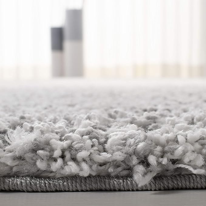 SAFAVIEH Royal Shag Collection Runner Rug - 2'2" x 8', Light Grey, Non-Shedding & Easy Care, 2-inch Thick Ideal for High Traffic Areas in Living Room, Bedroom (RYG117G)