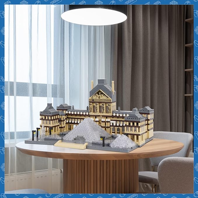 Architecture Louvre Micro Building Blocks Set, 3377 PCS World Famous Architectural Model Educational Toys Building Bricks
