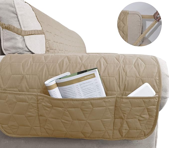 Ameritex Couch Sofa Slipcover 100% Waterproof Nonslip Quilted Furniture Protector Slipcover for Dogs, Children, Pets Sofa Slipcover Machine Washable (Sand, 78'')