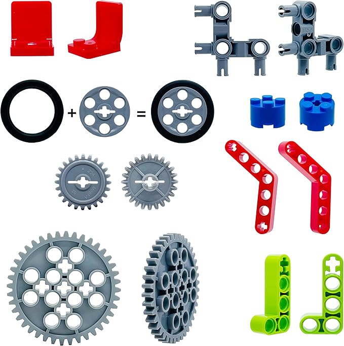 202 Pcs Building Blocks Parts Gear Chain Wheels Connectors Axle, Liftarm, Pins Accessories Brick Sets Toys Tight Fit with Major Brands…