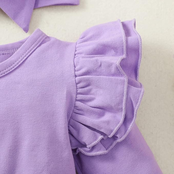 Baby Girl Ruffle Sleeve Romper Dress Outfit Newborn Princess Tulle Dresses Infant Jumpsuit Tutu Skirt Set Clothes