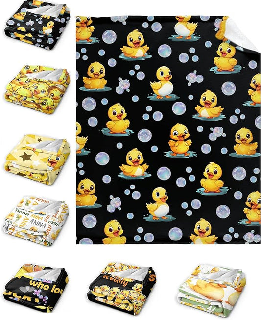 Aparajita Ducks Blanket Adult Duck Blanket Kids Funny Blanket Suitable for Living Room Bedroom Bed Sofa Crib Couch Chair Outdoor All Season Items That Yellow Duck Lovers Will Love 50"x40"for Kid