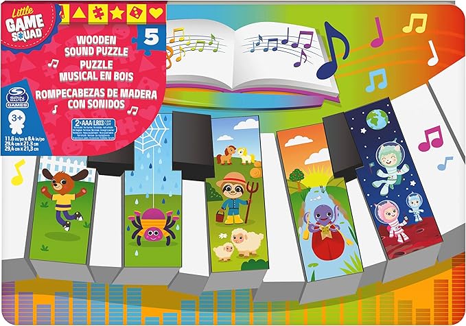 Spin Master Piano Notes Wood Sound Puzzle, for Families and Kids Ages 3 and up