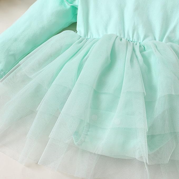 Baby Girl Ruffle Sleeve Romper Dress Outfit Newborn Princess Tulle Dresses Infant Jumpsuit Tutu Skirt Set Clothes