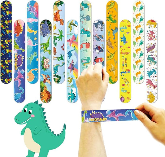 36 PCS Dinosaurs Slap Bracelets Kids Party Favors,Bulk Snap Bracelet Party Favors Supplies for kids&teens Gifts Teacher Classroom School Favors Prizes Exchanging Gift