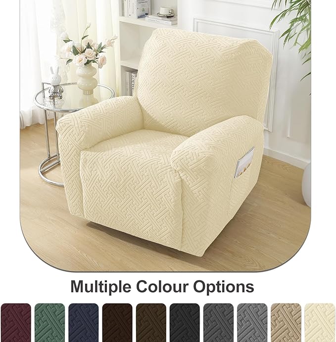 NORTHERN BROTHERS Oversized Recliner Chair Covers, Large Lazy Boy Recliner Covers, Stretchy Cover for Recliner Chairs, Beige