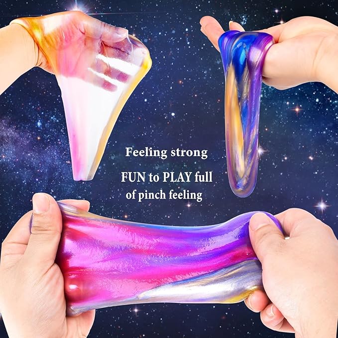 32 Pack Galaxy Slime, School Classroom Valentine's Gifts Exchange,Valentine's Day Gifts for Kids, Easter Party Favors for Girls and Boys, Super Soft and Non-Sticky Slime Toys Kit