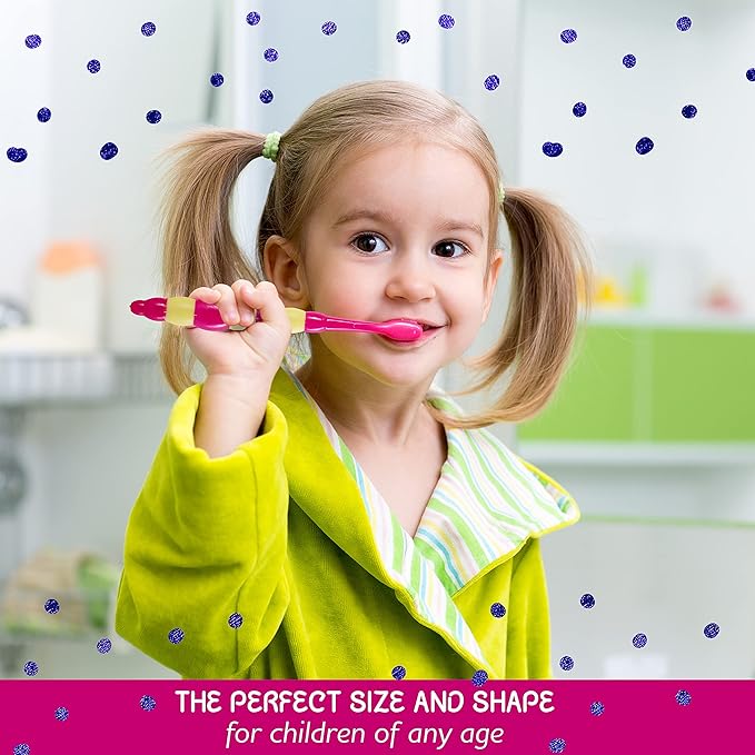 Kids Toothbrush, Toddler Toothbrush, Kids Toothbrush Pack, Toddler Toothbrush Age 2-4, Kids Tooth Brush, Kids Travel Toothbrush for Tiny Hands Boys and Girls Soft Toothbrush Kids (4 Pack - With Timer)