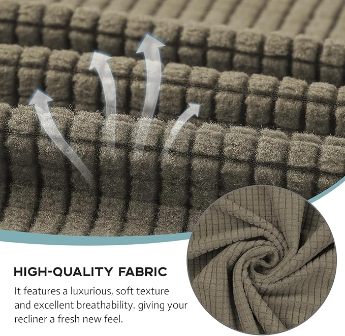 Recliner Chair Cover Lazy Boy Recliner Covers Recliner Covers for Recliner Chair 1 Piece Furniture Protector Prevent wear and pet Hair（Recliner,Khaki）