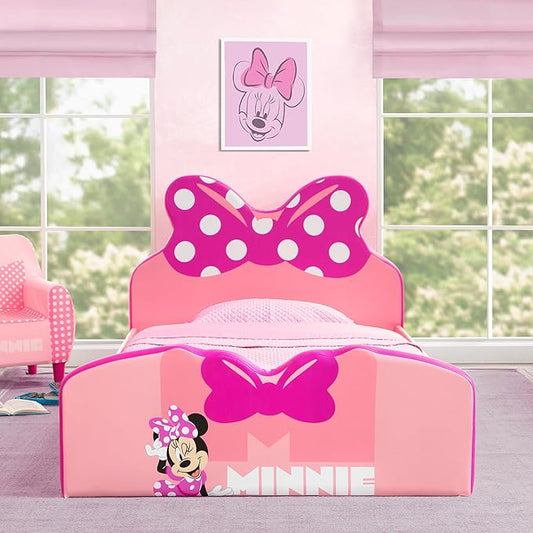 Delta Children Disney Minnie Mouse Upholstered Twin Bed, Pink